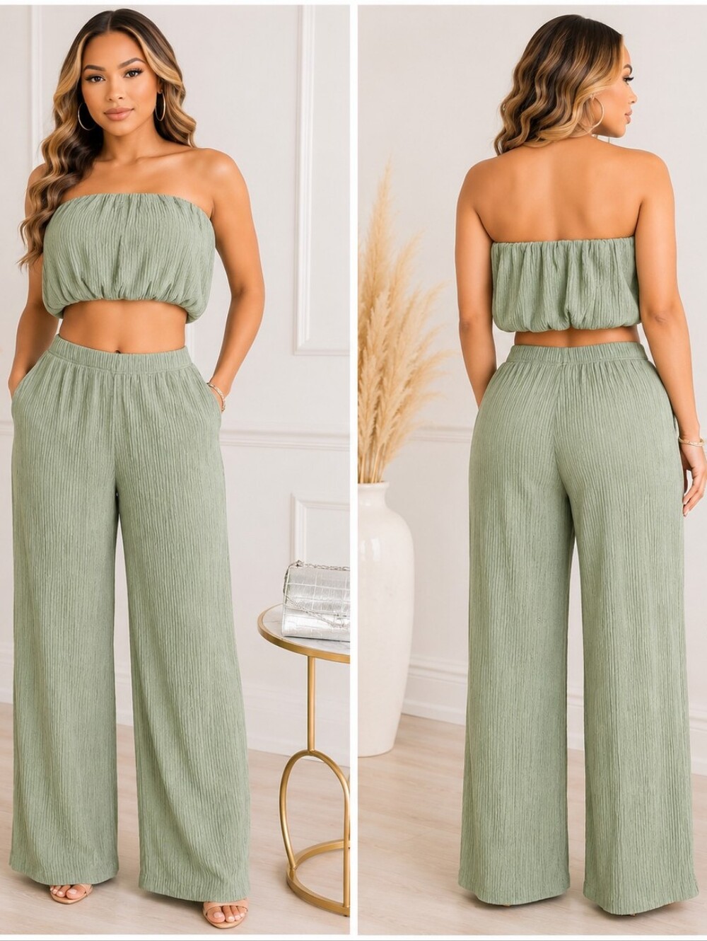 Margot Two-piece Set- Olive